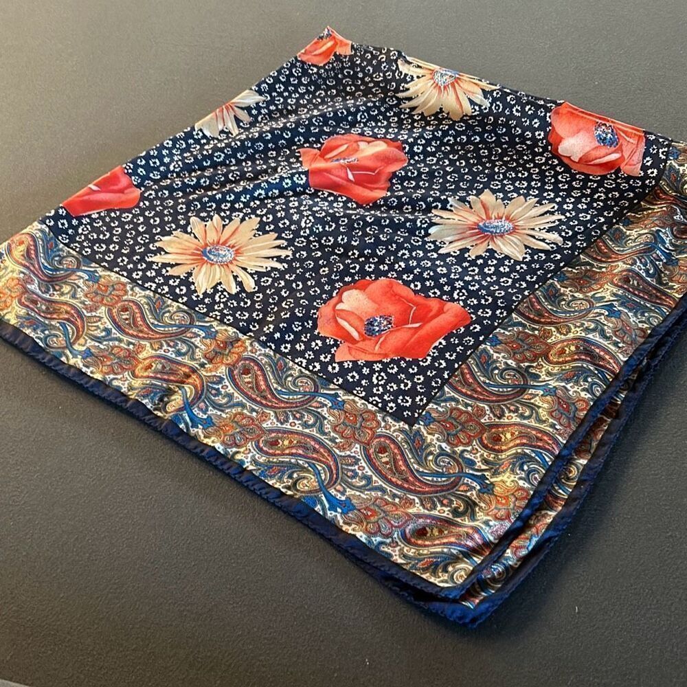 Hand Rolled Floral & Paisley Scarf